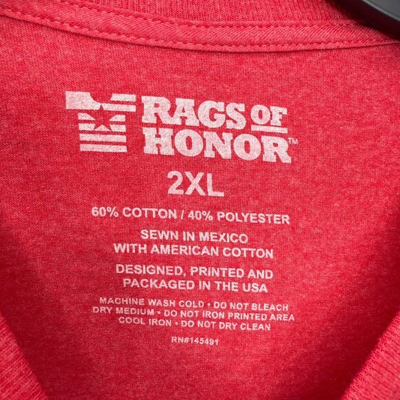 Rags Of Honor Unisex 2XL Red Freedom & Liberty Graphic T-Shirt Veteran Support - Picture 3 of 8
